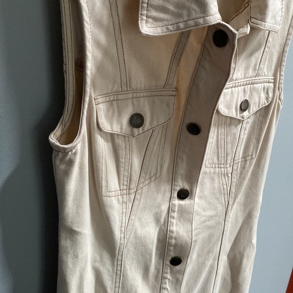 House of Harlow 1960 Women's Cream Maxi Denim Dress Size XS - Picture 3 of 9